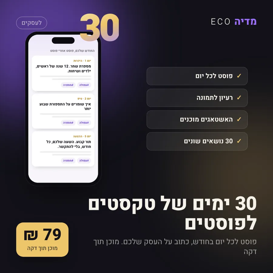 30 ימים של טקסטים לפוסטים, 79 ₪