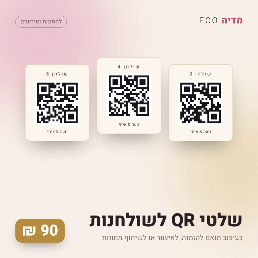 שלטי QR לשולחנות, 90 ₪