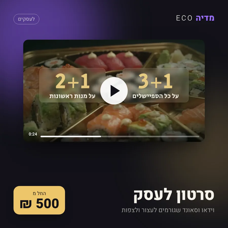 סרטון לעסק, 500 ₪